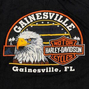 Vintage Harley Davidson TShirt Gainesville FL Large USA 1995 HD Black Eagle